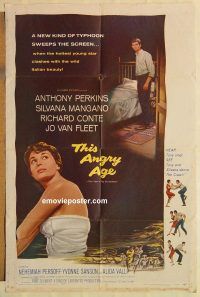 h170 THIS ANGRY AGE one-sheet movie poster '58 Anthony Perkins, Mangano