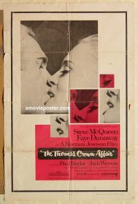 h173 THOMAS CROWN AFFAIR one-sheet movie poster '68 Steve McQueen