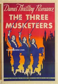 g017 THREE MUSKETEERS Leader Press one-sheet movie poster '35 Walter Abel