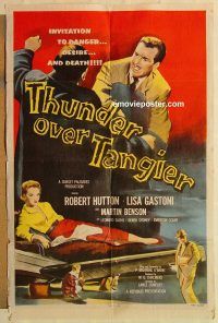 h178 THUNDER OVER TANGIER one-sheet movie poster '57 Robert Hutton, Gastoni