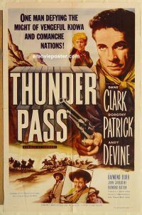 h179 THUNDER PASS one-sheet movie poster '54 Dane Clark, Dorothy Patrick