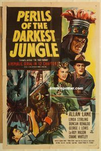 h182 TIGER WOMAN one-sheet movie poster R51 Perils of the Darkest Jungle!