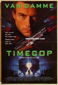 h184 TIMECOP one-sheet movie poster '94 Jean-Claude Van Damme, Mia Sara