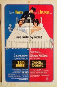 h186 TOM JONES/IRMA LA DOUCE one-sheet movie poster '66 Albert Finney