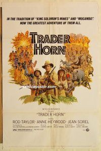 h198 TRADER HORN one-sheet movie poster '73 Rod Taylor, Heywood