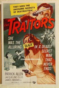 h199 TRAITORS one-sheet movie poster '63 secrets of destruction!