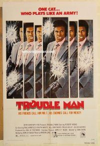 h204 TROUBLE MAN one-sheet movie poster '72 Robert Hooks, one man army!