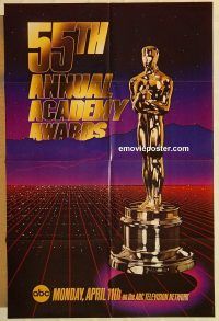 g033 55TH ANNUAL ACADEMY AWARDS one-sheet movie poster '83 cool Oscar image!