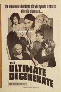 h212 ULTIMATE DEGENERATE one-sheet movie poster '69 Michael Findlay