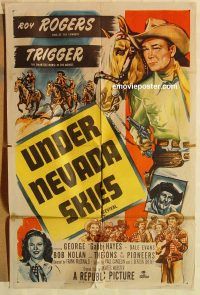 h215 UNDER NEVADA SKIES one-sheet movie poster R52 Roy Rogers, Gabby