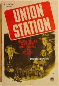 h218 UNION STATION one-sheet movie poster '50 William Holden, Nancy Olson