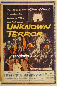 h219 UNKNOWN TERROR one-sheet movie poster '57 Mala Powers, John Howard
