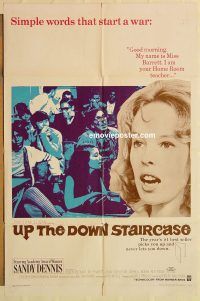 h224 UP THE DOWN STAIRCASE one-sheet movie poster '67 teacher Sandy Dennis!