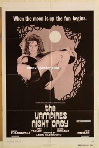 h232 VAMPIRE'S NIGHT ORGY one-sheet movie poster '74 cool horror image!