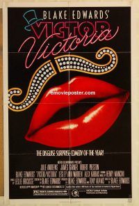h236 VICTOR VICTORIA one-sheet movie poster '82 Julie Andrews, Garner