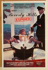 g135 BEVERLY HILLS EXPOSED video one-sheet movie poster '85 shocking!