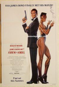 h237 VIEW TO A KILL advance one-sheet movie poster '85 Bond meets match!