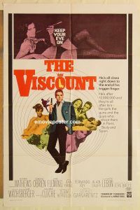 h241 VISCOUNT one-sheet movie poster '67 Kerwin Mathews, Edmond O'Brien