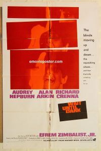 h244 WAIT UNTIL DARK one-sheet movie poster '67 blind Audrey Hepburn!