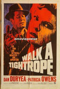h246 WALK A TIGHTROPE one-sheet movie poster '64 Duryea, Owens