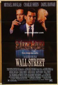 h247 WALL STREET one-sheet movie poster '87 Michael Douglas, Sheen