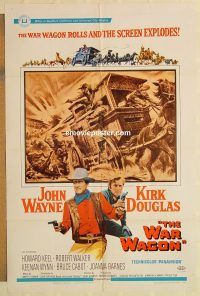 h251 WAR WAGON one-sheet movie poster '67 John Wayne, Kirk Douglas