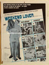 h261 WEEKEND LOVER one-sheet movie poster '72 Navy skindiving sex!