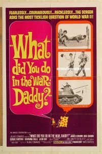 h266 WHAT DID YOU DO IN THE WAR DADDY one-sheet movie poster '66 Coburn