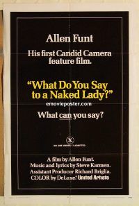 h267 WHAT DO YOU SAY TO A NAKED LADY one-sheet movie poster '70 Roundtree