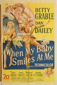 h272 WHEN MY BABY SMILES AT ME one-sheet movie poster '48 Betty Grable