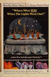 h275 WHERE WERE YOU WHEN THE LIGHTS WENT OUT style B one-sheet movie poster '68