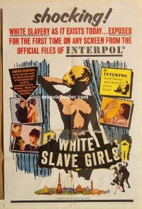 g930 PROSTITUTION one-sheet movie poster '65 French sex, White Slave Girls!