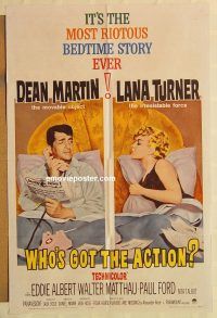 h281 WHO'S GOT THE ACTION one-sheet movie poster '62 Martin, Lana Turner