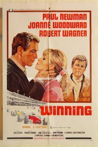 h286 WINNING one-sheet movie poster '69 Paul Newman, Indy car racing!