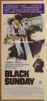 k493 BLACK SUNDAY Australian daybill movie poster '77 John Frankenheimer