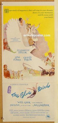 k496 BLUE BIRD Australian daybill movie poster '76 Liz Taylor