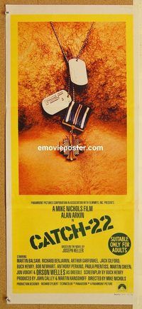 k521 CATCH 22 Australian daybill movie poster '70 Alan Arkin, Orson Welles