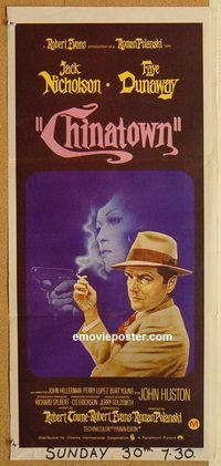k523 CHINATOWN Australian daybill movie poster '74 Jack Nicholson, Polanski