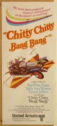 k525 CHITTY CHITTY BANG BANG Australian daybill movie poster '69 Van Dyke