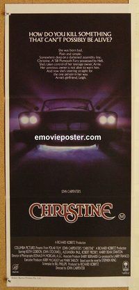 k527 CHRISTINE Australian daybill movie poster '83 Stephen King, Carpenter