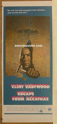 k567 ESCAPE FROM ALCATRAZ Australian daybill movie poster '79 Eastwood