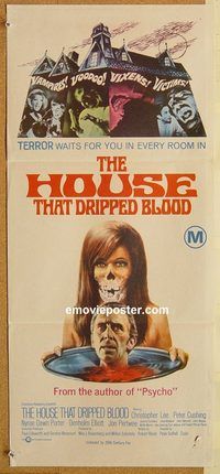 k622 HOUSE THAT DRIPPED BLOOD Australian daybill movie poster '71 Chris Lee