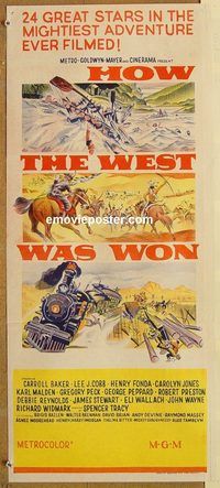 k623 HOW THE WEST WAS WON Australian daybill movie poster '62 John Ford