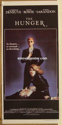 k625 HUNGER Australian daybill movie poster '83 Deneuve, David Bowie
