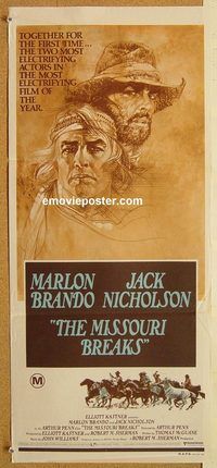 k686 MISSOURI BREAKS Australian daybill movie poster '76 Brando, Nicholson