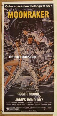k689 MOONRAKER Australian daybill movie poster '79 Moore as James Bond