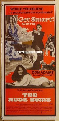 k703 NUDE BOMB Australian daybill movie poster '80 Adams as Maxwell Smart!