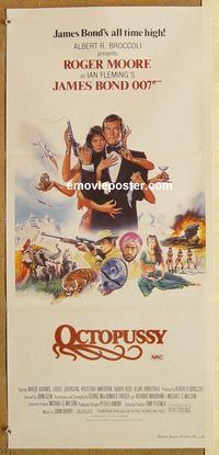k705 OCTOPUSSY Australian daybill movie poster '83 Moore as James Bond!