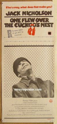 k710 ONE FLEW OVER THE CUCKOO'S NEST Australian daybill movie poster '75