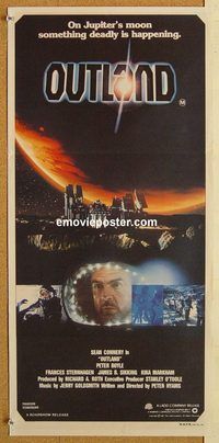 k711 OUTLAND Australian daybill movie poster '81 Sean Connery, Peter Boyle